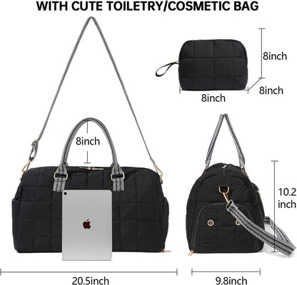 Duffle Bag for Travel, Weekender Bag with Shoe Compartment, Carry On Overnight Bag for Women with Toiletry Bag, Gym Bag with Wet Pocket, Hospital Bags for Labor and Delivery Beige