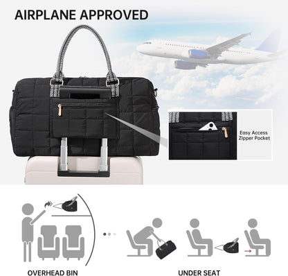 Duffle Bag for Travel, Weekender Bag with Shoe Compartment, Carry On Overnight Bag for Women with Toiletry Bag, Gym Bag with Wet Pocket, Hospital Bags for Labor and Delivery Beige