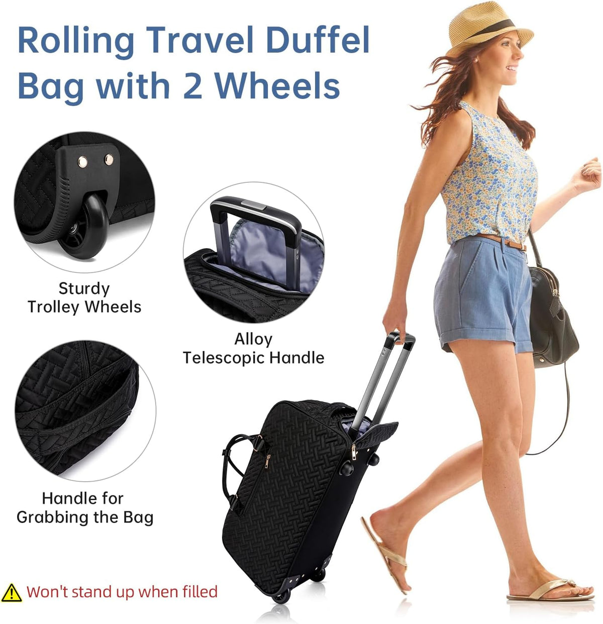 Duffle Bag for Travel, Weekender Bag with Shoe Compartment, Carry On Overnight Bag for Women with Toiletry Bag, Gym Bag with Wet Pocket, Hospital Bags for Labor and Delivery Beige