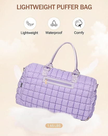 Duffle Bag for Travel, Weekender Bag with Shoe Compartment, Carry On Overnight Bag for Women with Toiletry Bag, Gym Bag with Wet Pocket, Hospital Bags for Labor and Delivery Beige