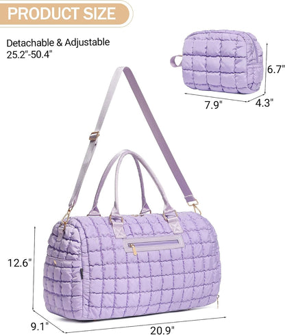 Duffle Bag for Travel, Weekender Bag with Shoe Compartment, Carry On Overnight Bag for Women with Toiletry Bag, Gym Bag with Wet Pocket, Hospital Bags for Labor and Delivery Beige