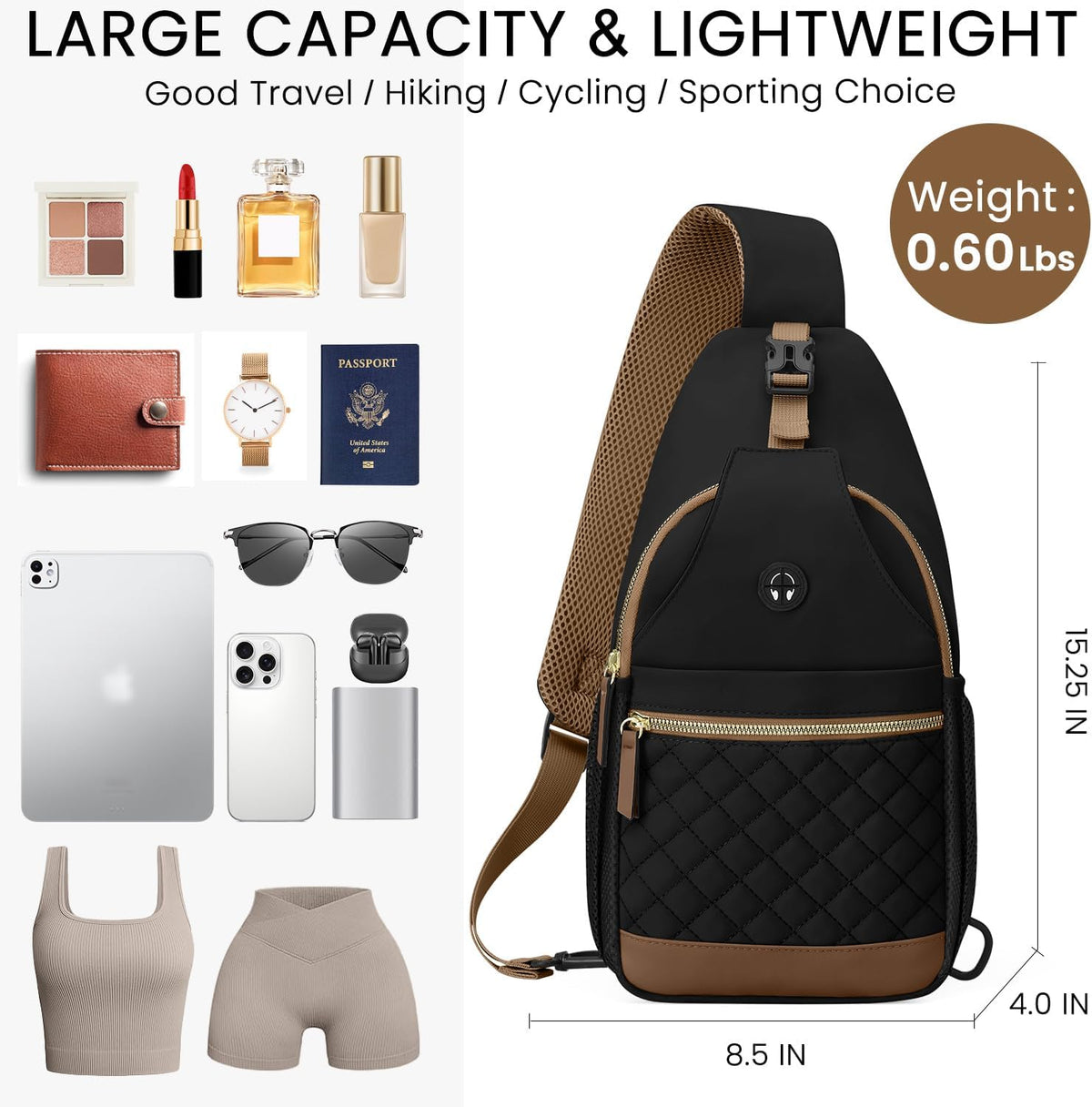 Small Crossbody Purses Bags for Women Men Travel, Chest Sling Bag Women Casual Cross Body Bag for Woman Sling Backpack