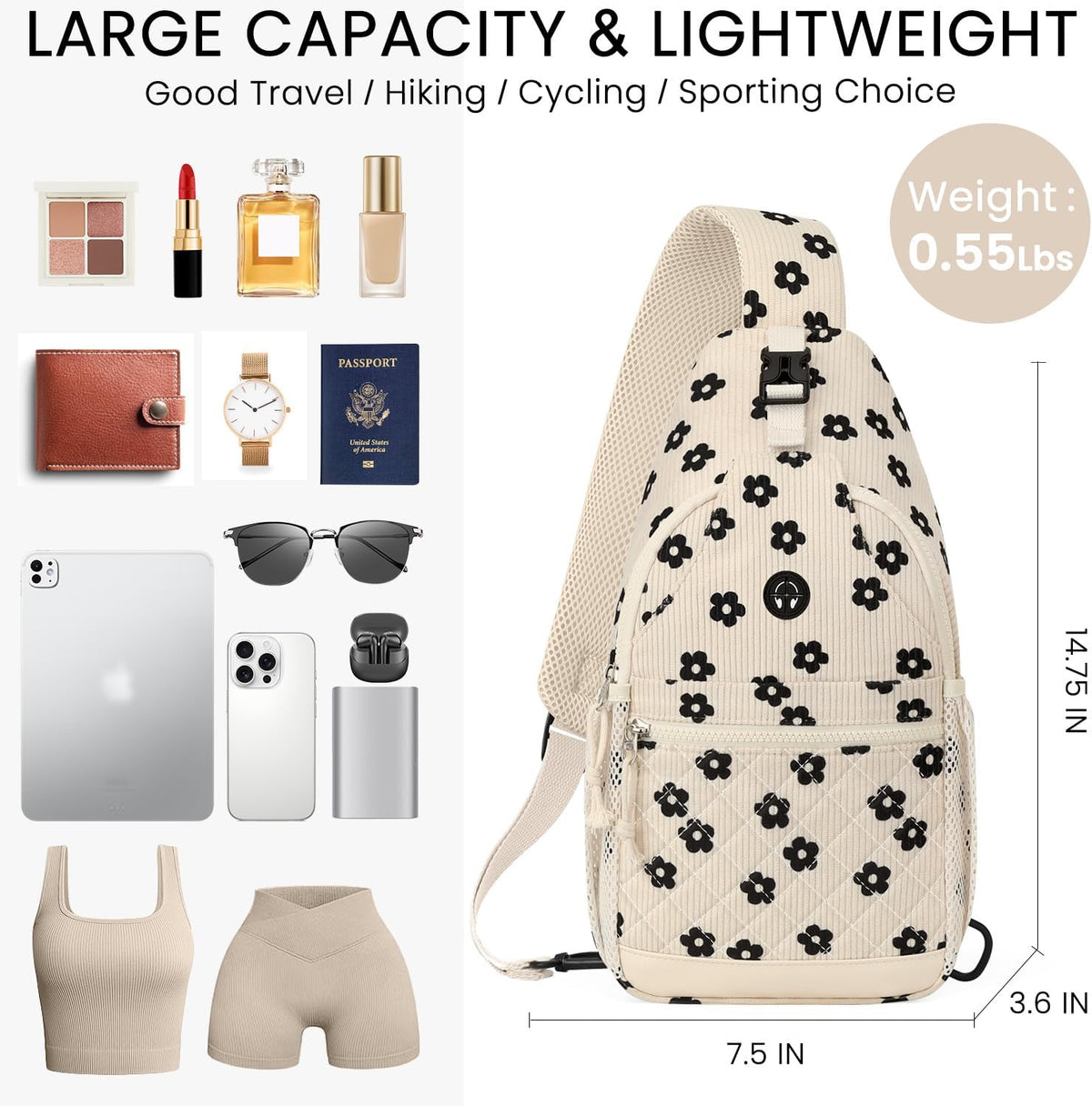 Small Crossbody Purses Bags for Women Men Travel, Chest Sling Bag Women Casual Cross Body Bag for Woman Sling Backpack