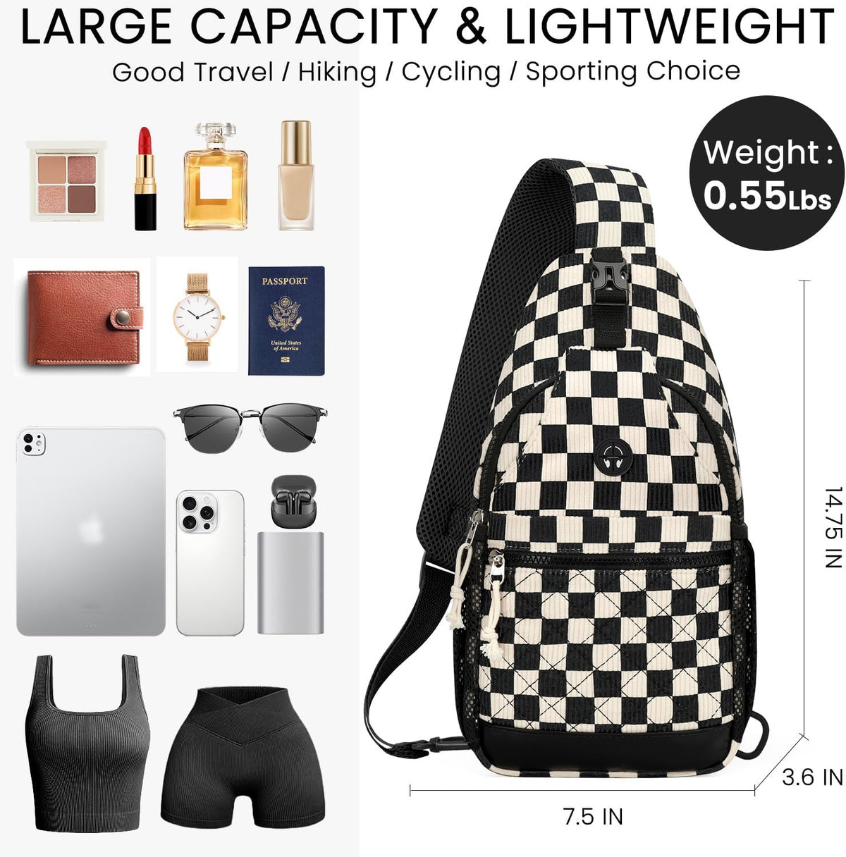 Small Crossbody Purses Bags for Women Men Travel, Chest Sling Bag Women Casual Cross Body Bag for Woman Sling Backpack