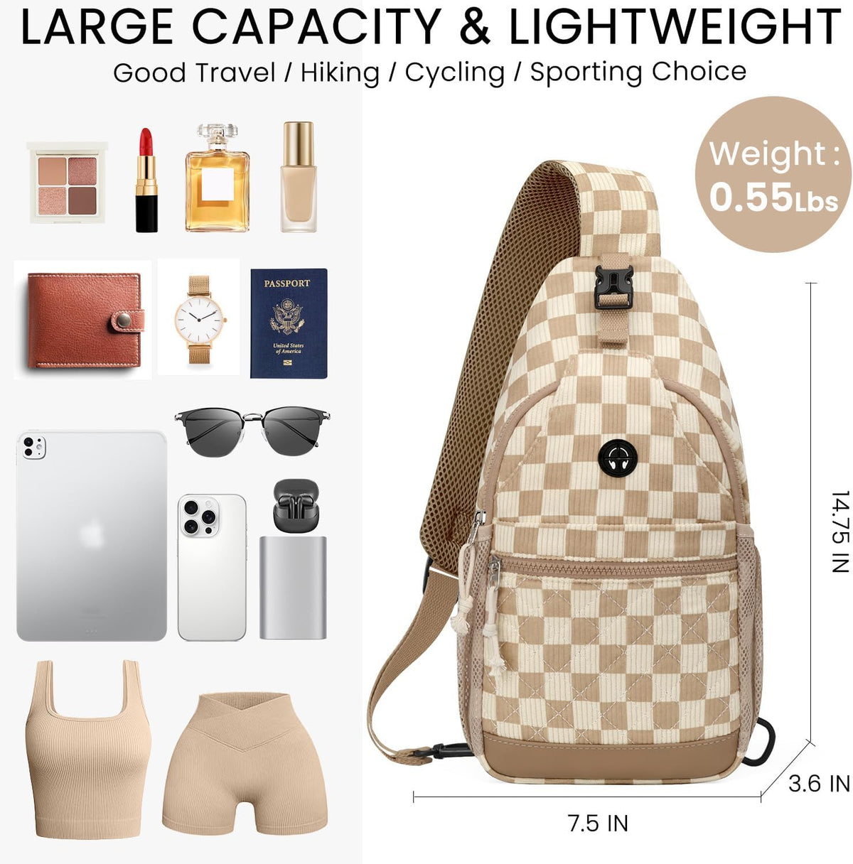 Small Crossbody Purses Bags for Women Men Travel, Chest Sling Bag Women Casual Cross Body Bag for Woman Sling Backpack
