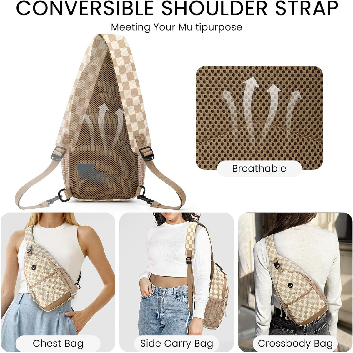 Small Crossbody Purses Bags for Women Men Travel, Chest Sling Bag Women Casual Cross Body Bag for Woman Sling Backpack