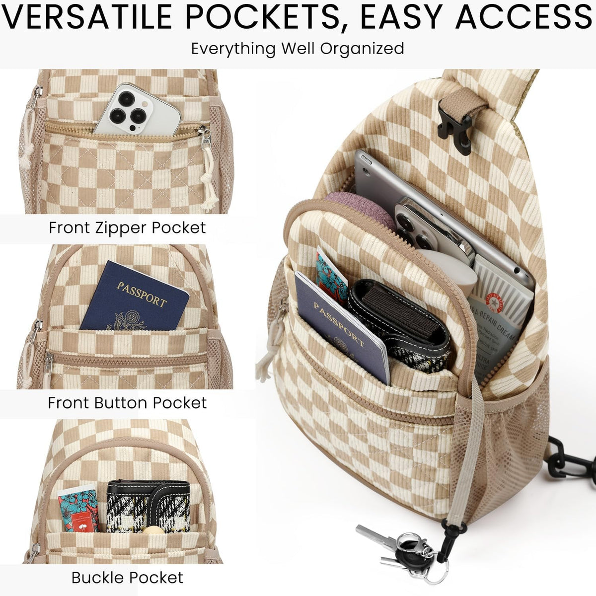Small Crossbody Purses Bags for Women Men Travel, Chest Sling Bag Women Casual Cross Body Bag for Woman Sling Backpack