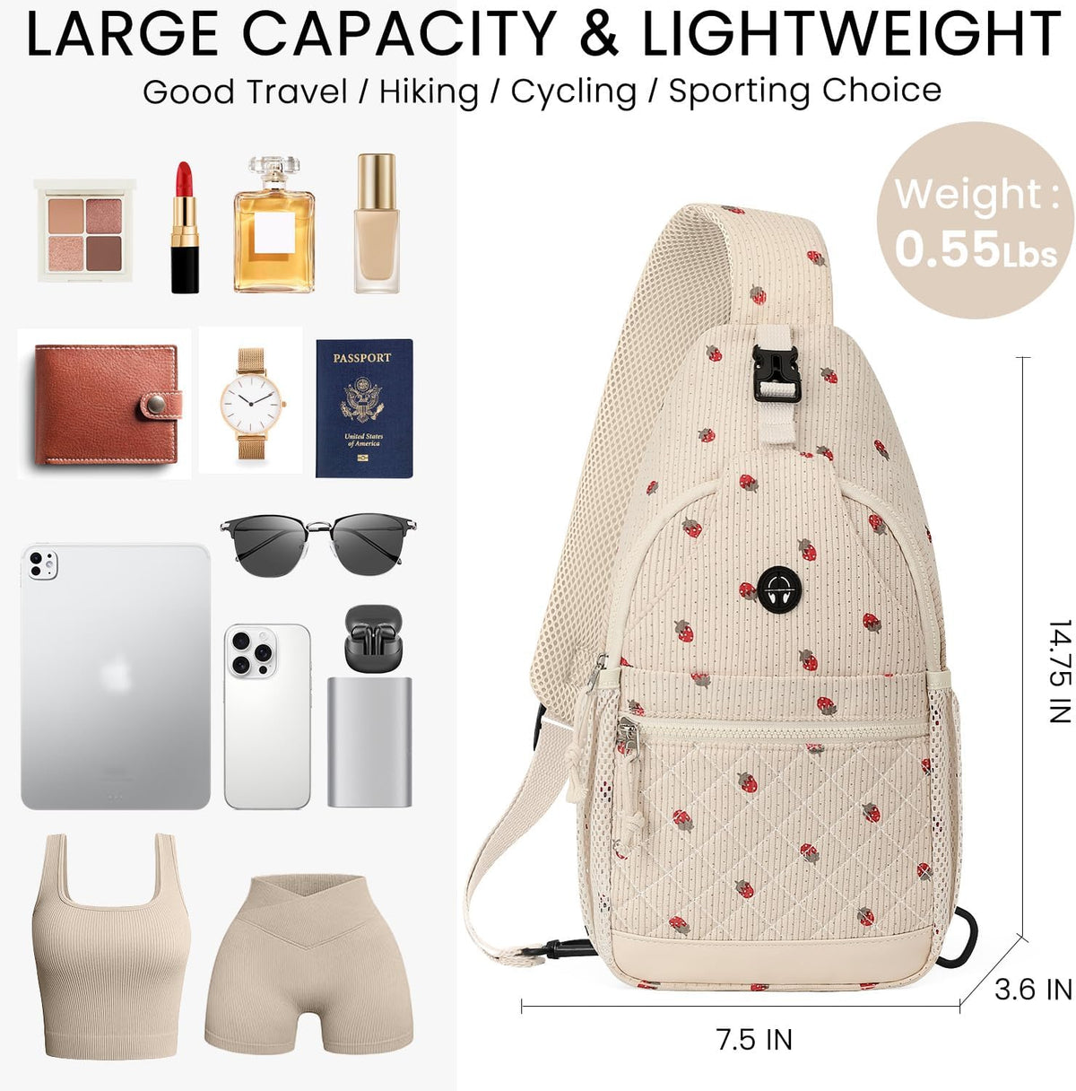 Small Crossbody Purses Bags for Women Men Travel, Chest Sling Bag Women Casual Cross Body Bag for Woman Sling Backpack