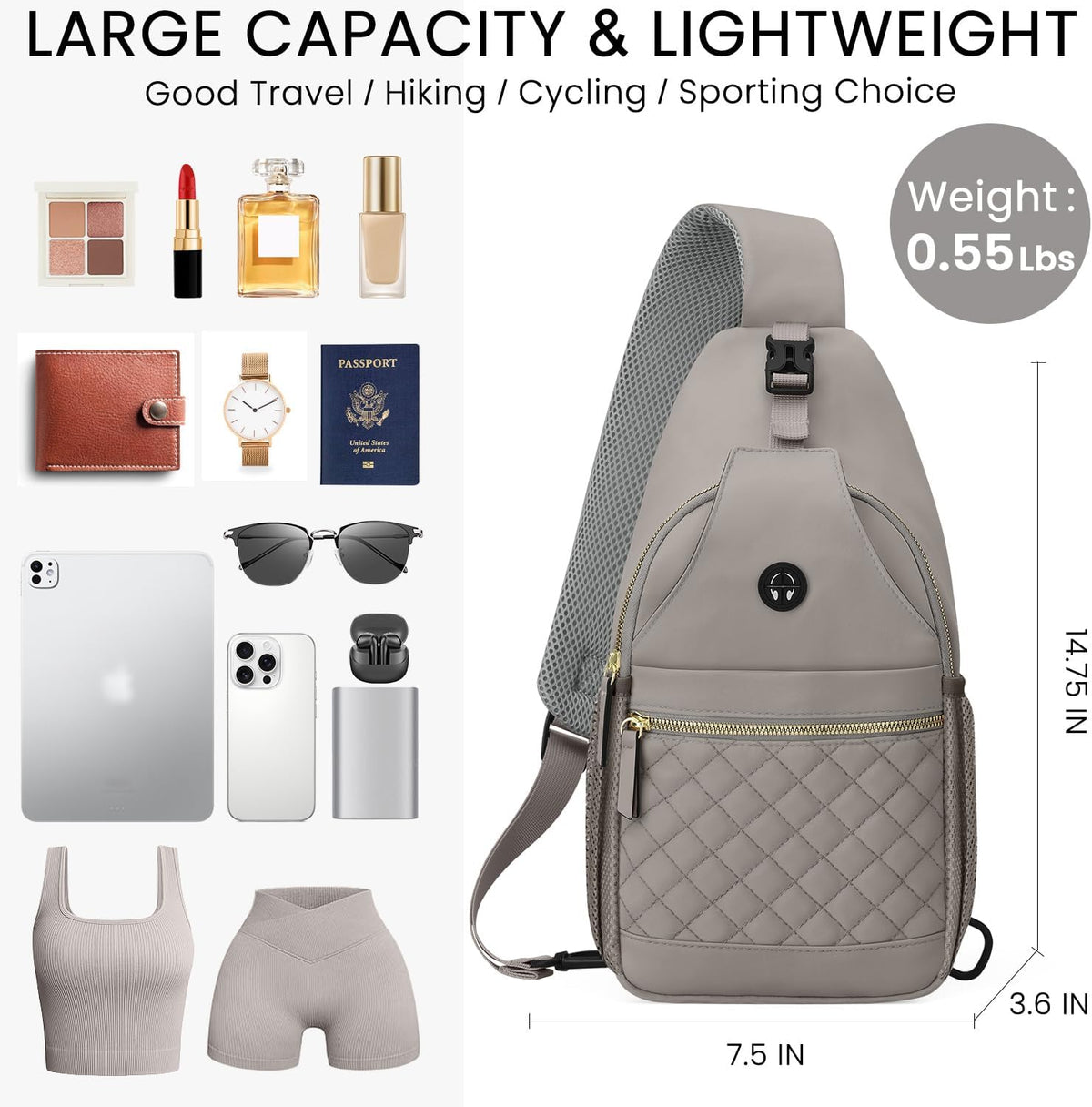 Small Crossbody Purses Bags for Women Men Travel, Chest Sling Bag Women Casual Cross Body Bag for Woman Sling Backpack