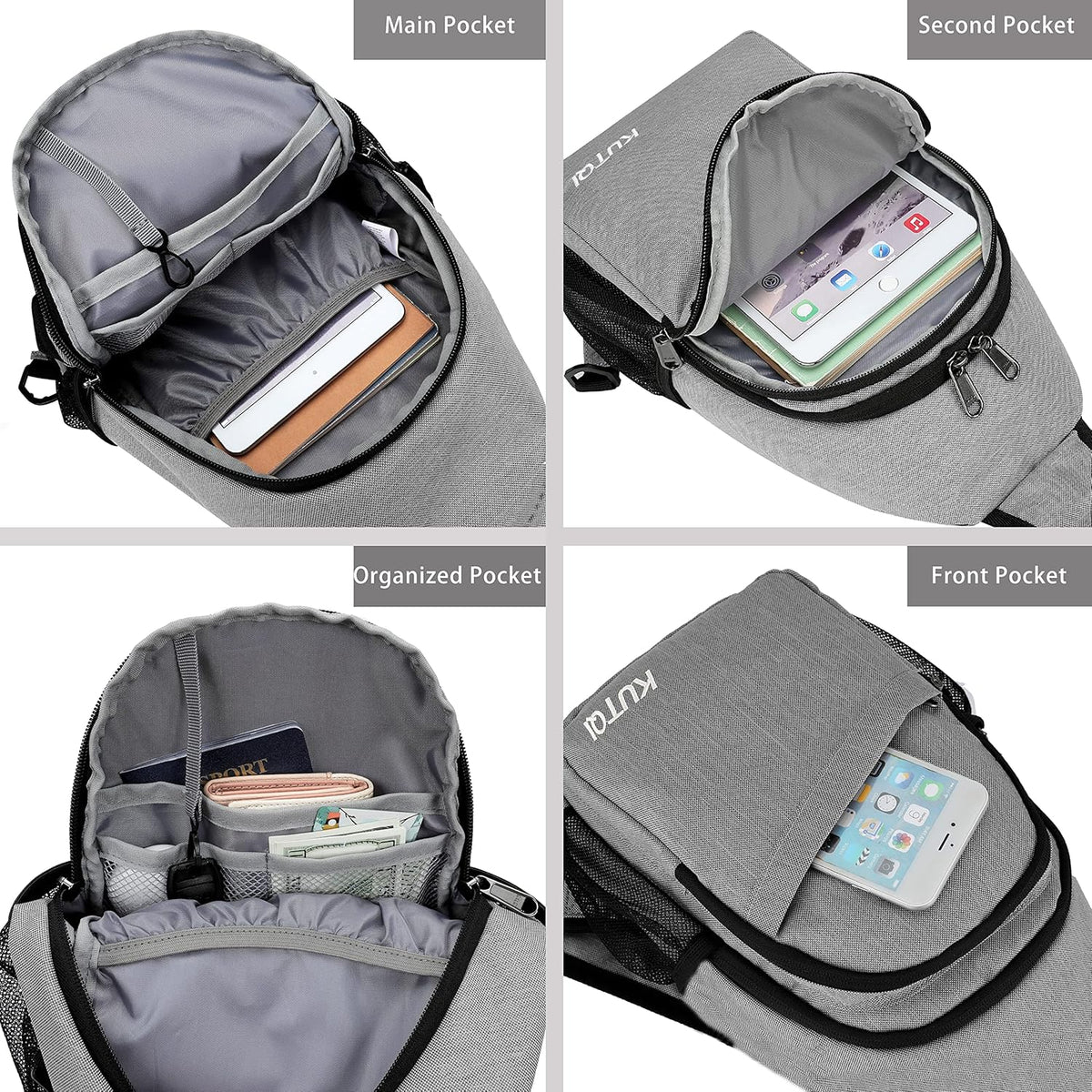 Crossbody Sling Bag for Women Men Multipurpose Sling Backpack Travel Essentials Hiking Shoulder Bag Daypack