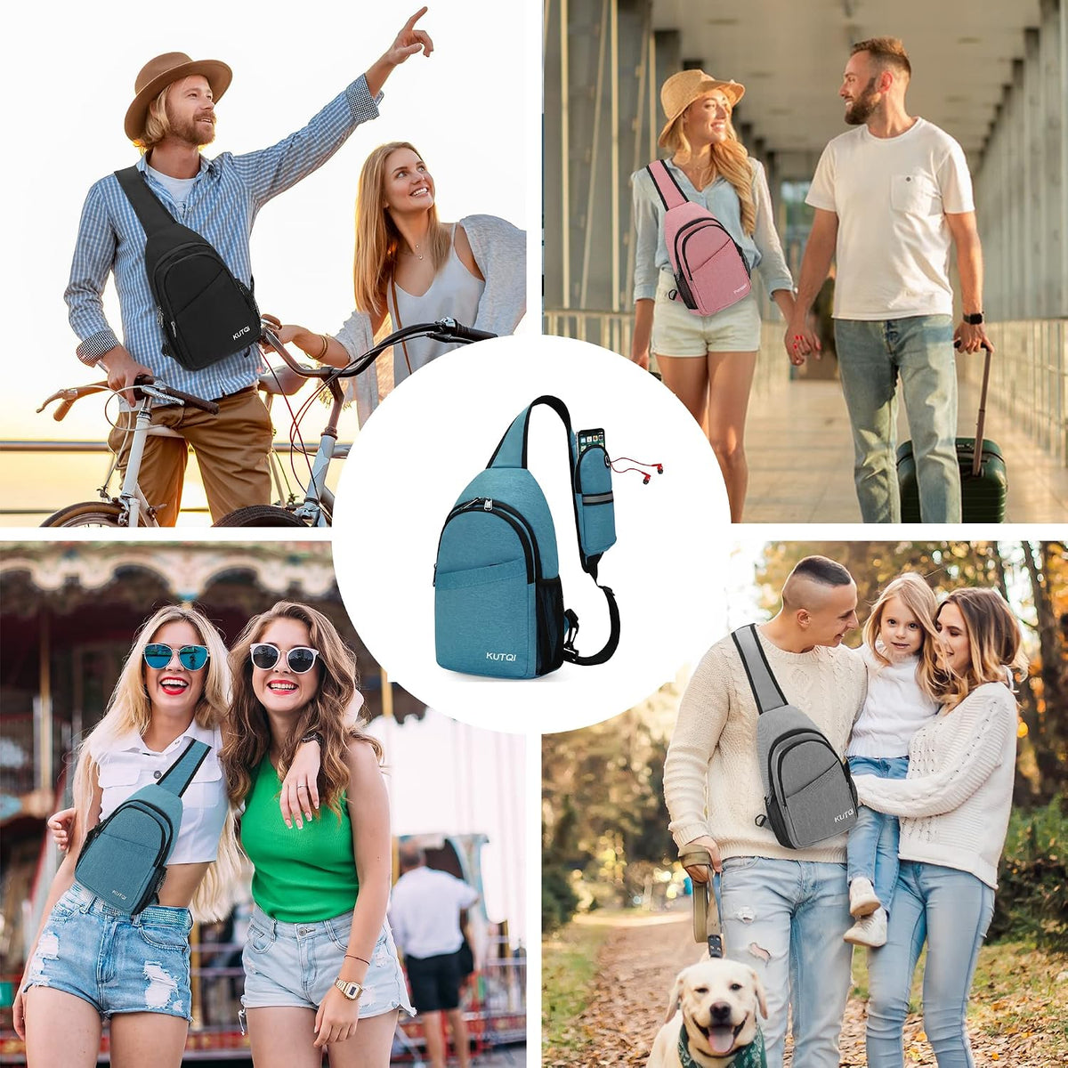 Crossbody Sling Bag for Women Men Multipurpose Sling Backpack Travel Essentials Hiking Shoulder Bag Daypack