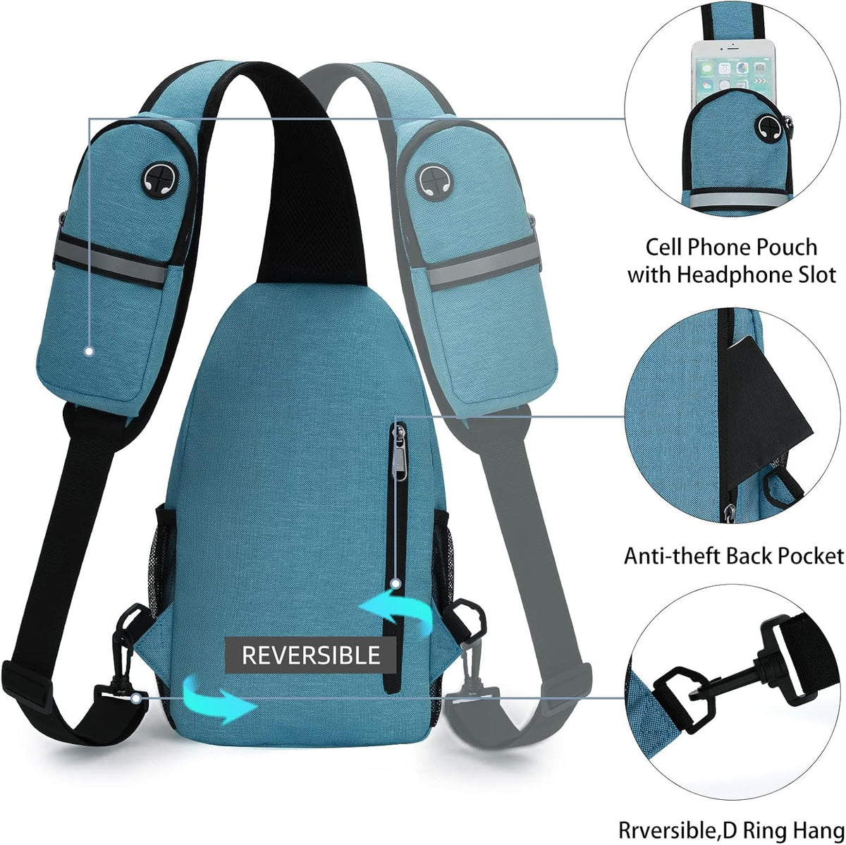 Crossbody Sling Bag for Women Men Multipurpose Sling Backpack Travel Essentials Hiking Shoulder Bag Daypack
