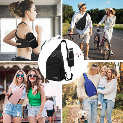 Crossbody Sling Bag for Women Men Multipurpose Sling Backpack Travel Essentials Hiking Shoulder Bag Daypack
