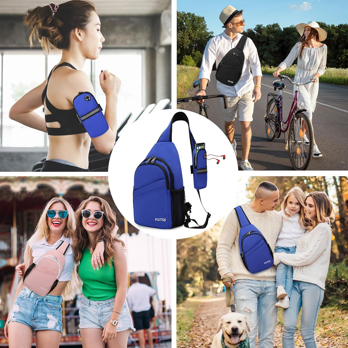 Crossbody Sling Bag for Women Men Multipurpose Sling Backpack Travel Essentials Hiking Shoulder Bag Daypack