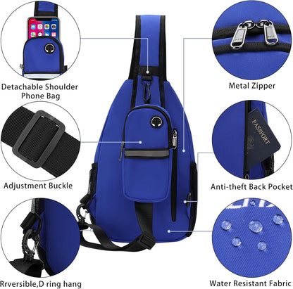 Crossbody Sling Bag for Women Men Multipurpose Sling Backpack Travel Essentials Hiking Shoulder Bag Daypack