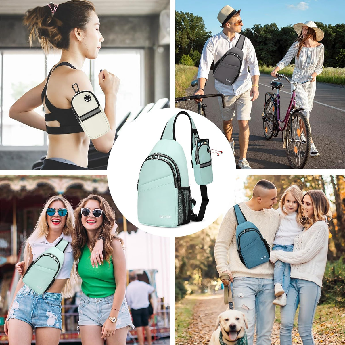 Crossbody Sling Bag for Women Men Multipurpose Sling Backpack Travel Essentials Hiking Shoulder Bag Daypack