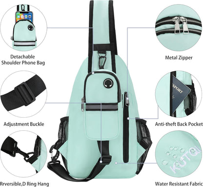 Crossbody Sling Bag for Women Men Multipurpose Sling Backpack Travel Essentials Hiking Shoulder Bag Daypack