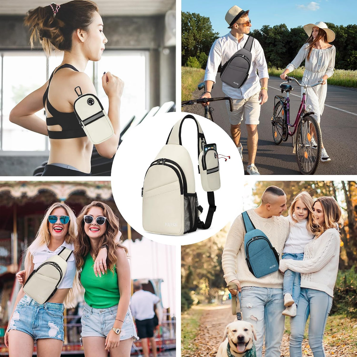 Crossbody Sling Bag for Women Men Multipurpose Sling Backpack Travel Essentials Hiking Shoulder Bag Daypack