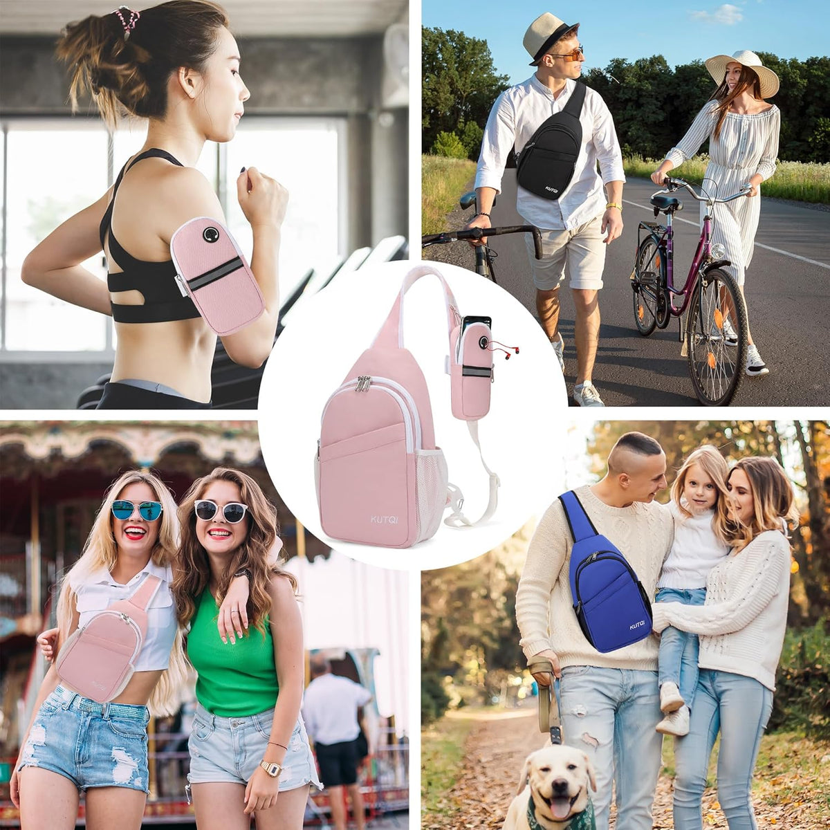 Crossbody Sling Bag for Women Men Multipurpose Sling Backpack Travel Essentials Hiking Shoulder Bag Daypack