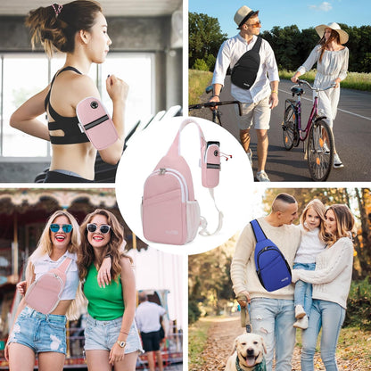 Crossbody Sling Bag for Women Men Multipurpose Sling Backpack Travel Essentials Hiking Shoulder Bag Daypack