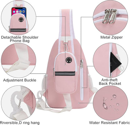 Crossbody Sling Bag for Women Men Multipurpose Sling Backpack Travel Essentials Hiking Shoulder Bag Daypack