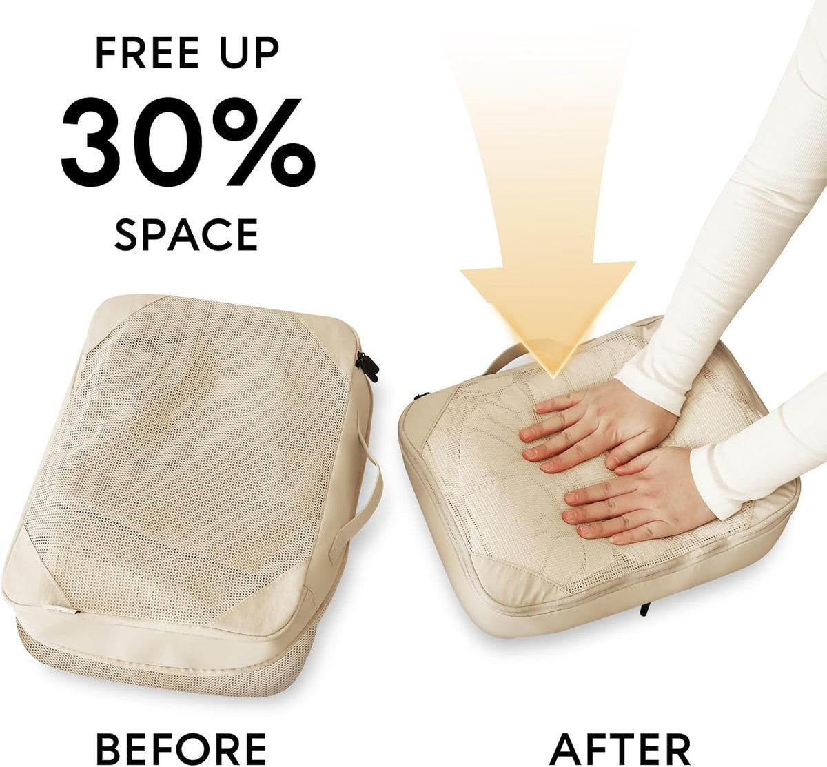 Compression Packing Cubes for Travel, 6-Piece Lightweight Luggage Organizer Bags, Space Saving Suitcase Packing Set for Women