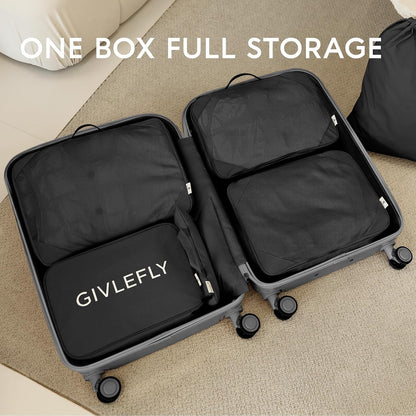 Compression Packing Cubes for Travel, 6-Piece Lightweight Luggage Organizer Bags, Space Saving Suitcase Packing Set for Women