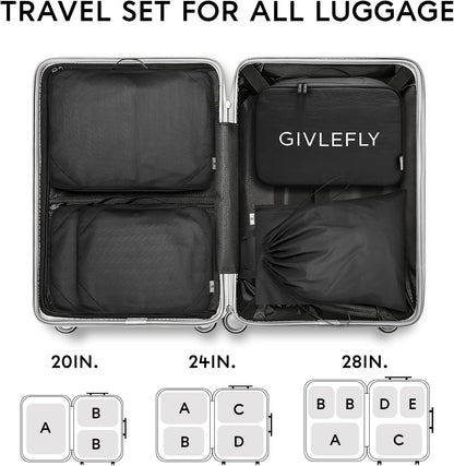Compression Packing Cubes for Travel, 6-Piece Lightweight Luggage Organizer Bags, Space Saving Suitcase Packing Set for Women