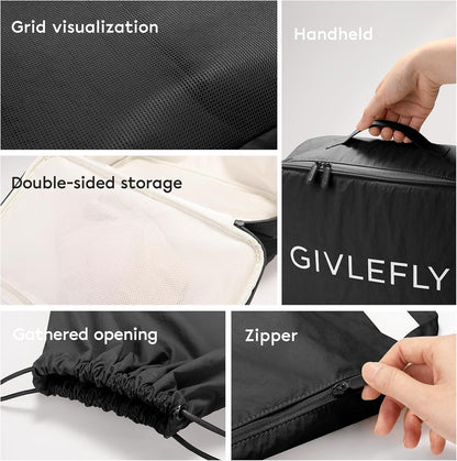 Compression Packing Cubes for Travel, 6-Piece Lightweight Luggage Organizer Bags, Space Saving Suitcase Packing Set for Women