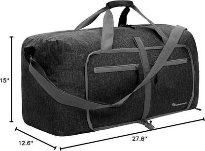 40L Travel Duffle Bag for Men Women - Foldable Duffel Bag with Shoes Compartment - Overnight Bags Waterproof & Tear Resistant(Green)