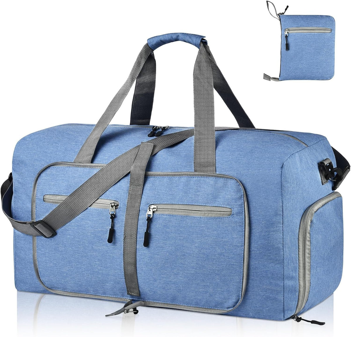 40L Travel Duffle Bag for Men Women - Foldable Duffel Bag with Shoes Compartment - Overnight Bags Waterproof & Tear Resistant(Green)