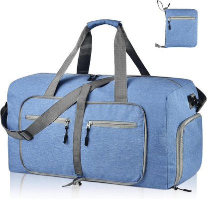 40L Travel Duffle Bag for Men Women - Foldable Duffel Bag with Shoes Compartment - Overnight Bags Waterproof & Tear Resistant(Green)
