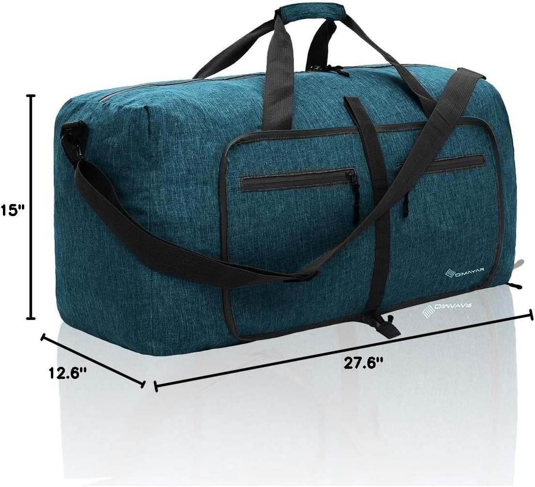 40L Travel Duffle Bag for Men Women - Foldable Duffel Bag with Shoes Compartment - Overnight Bags Waterproof & Tear Resistant(Green)