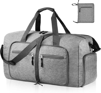 40L Travel Duffle Bag for Men Women - Foldable Duffel Bag with Shoes Compartment - Overnight Bags Waterproof & Tear Resistant(Green)