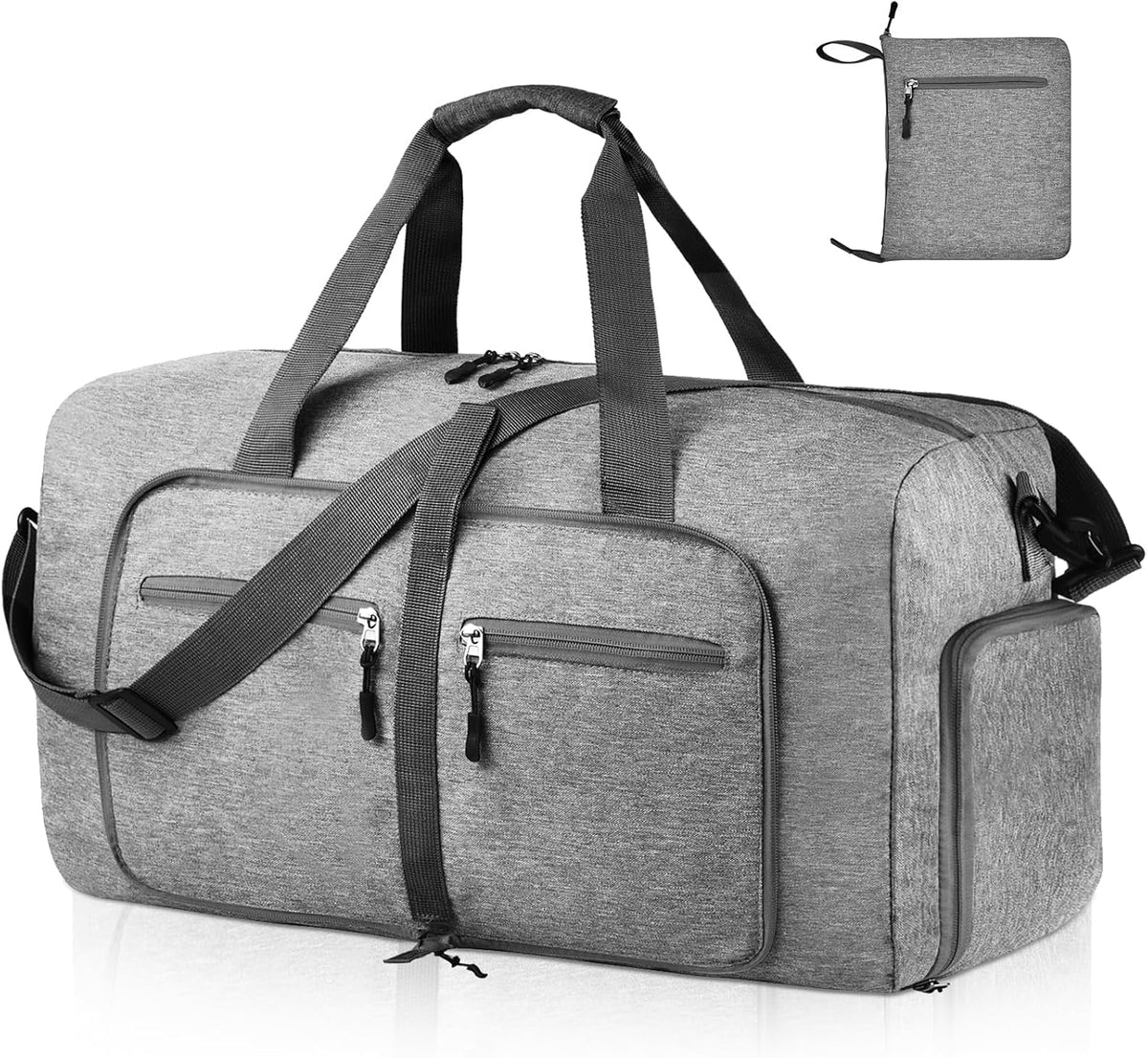 40L Travel Duffle Bag for Men Women - Foldable Duffel Bag with Shoes Compartment - Overnight Bags Waterproof & Tear Resistant(Green)