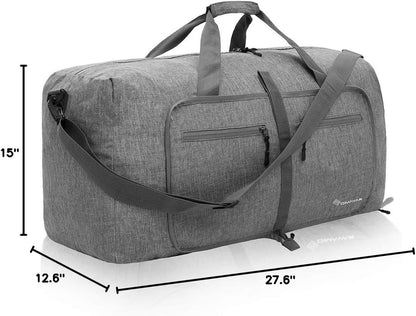 40L Travel Duffle Bag for Men Women - Foldable Duffel Bag with Shoes Compartment - Overnight Bags Waterproof & Tear Resistant(Green)