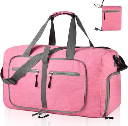 40L Travel Duffle Bag for Men Women - Foldable Duffel Bag with Shoes Compartment - Overnight Bags Waterproof & Tear Resistant(Green)