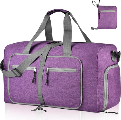 40L Travel Duffle Bag for Men Women - Foldable Duffel Bag with Shoes Compartment - Overnight Bags Waterproof & Tear Resistant(Green)