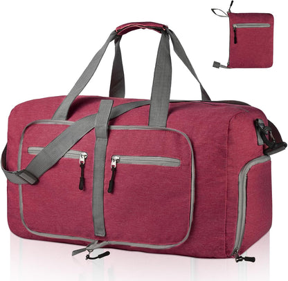 40L Travel Duffle Bag for Men Women - Foldable Duffel Bag with Shoes Compartment - Overnight Bags Waterproof & Tear Resistant(Green)