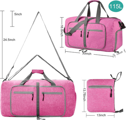 40L Travel Duffle Bag for Men Women - Foldable Duffel Bag with Shoes Compartment - Overnight Bags Waterproof & Tear Resistant(Green)