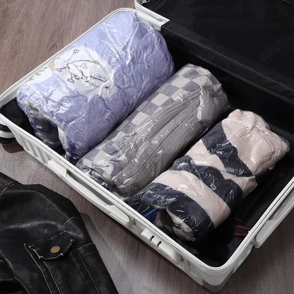 9pcs Roll up Vacuum Compression Bags Space Saver Storage Bags for Travel Clothing Packing with Small, Medium, Large Sizes
