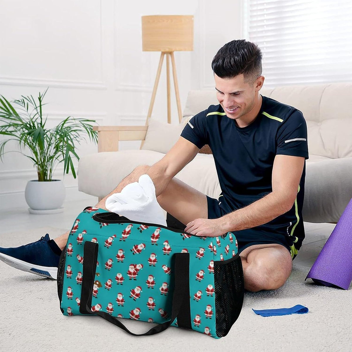Women Lightweight Travel Duffel Bag Foldable Weekender Overnight Carry On Tote Bag for Gym Yoga