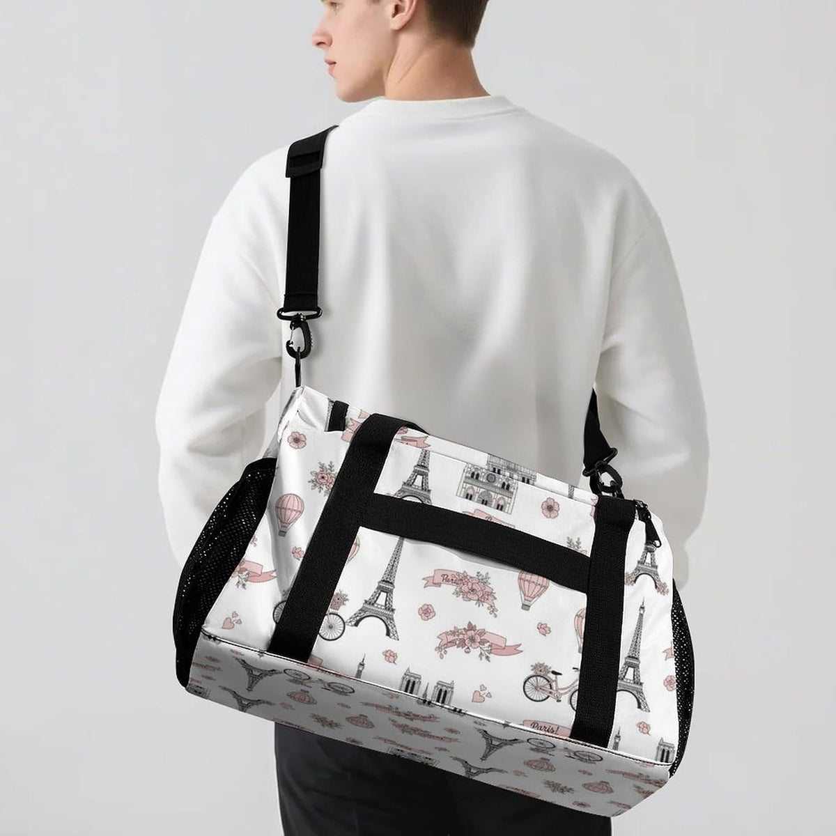 Women Lightweight Travel Duffel Bag Foldable Weekender Overnight Carry On Tote Bag for Gym Yoga