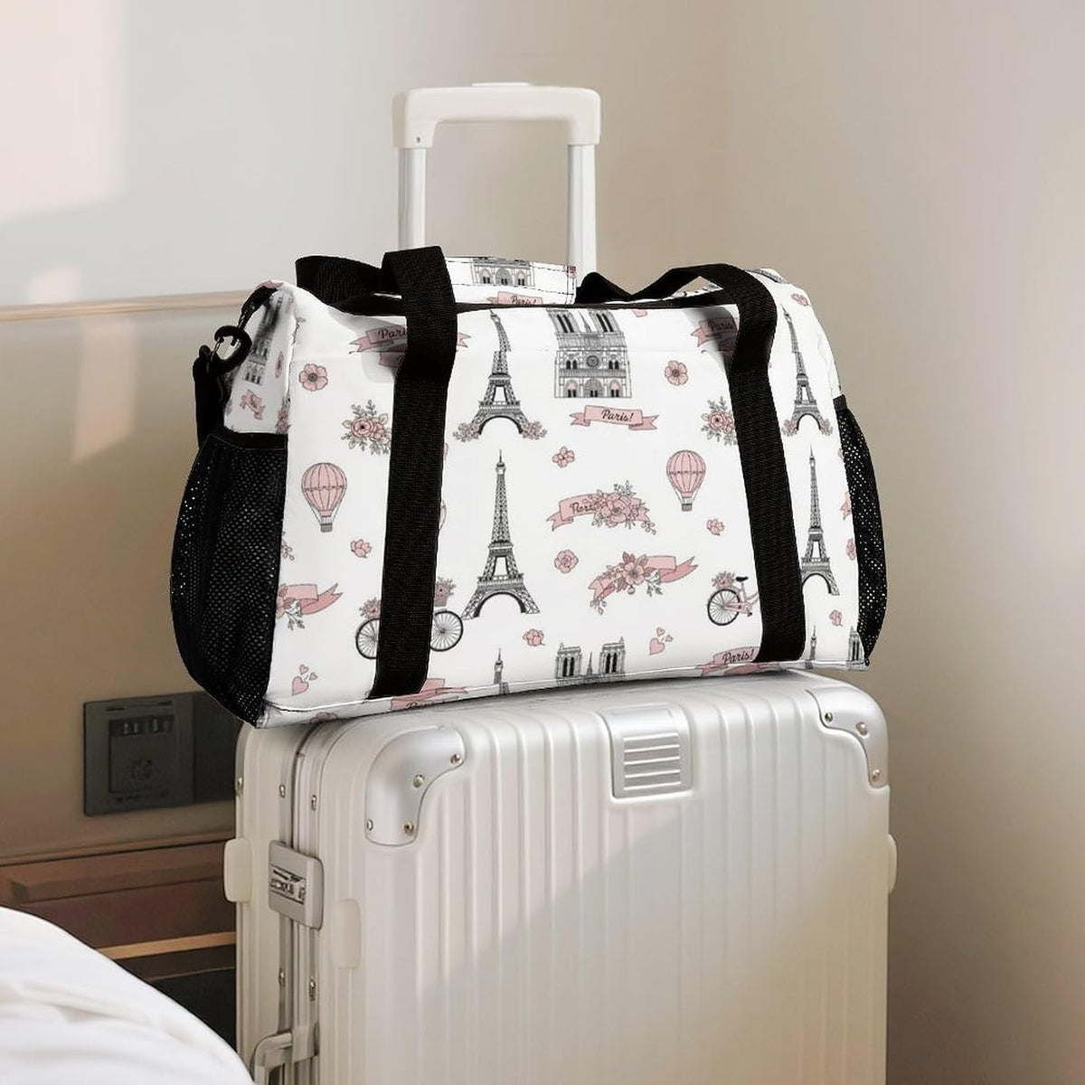 Women Lightweight Travel Duffel Bag Foldable Weekender Overnight Carry On Tote Bag for Gym Yoga
