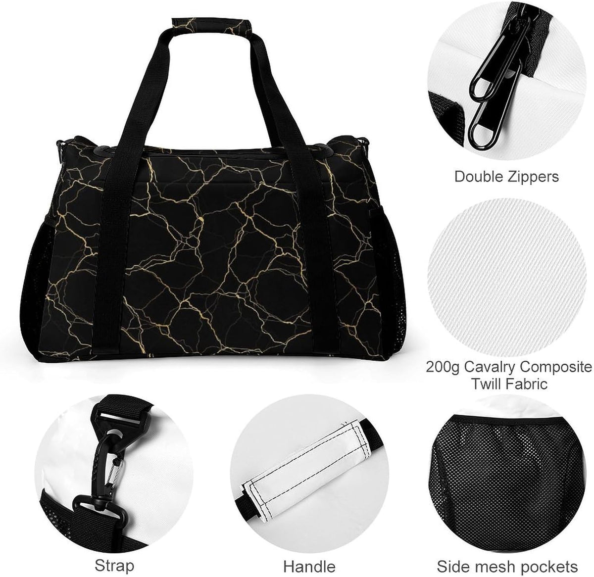 Women Lightweight Travel Duffel Bag Foldable Weekender Overnight Carry On Tote Bag for Gym Yoga
