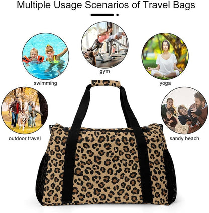 Women Lightweight Travel Duffel Bag Foldable Weekender Overnight Carry On Tote Bag for Gym Yoga