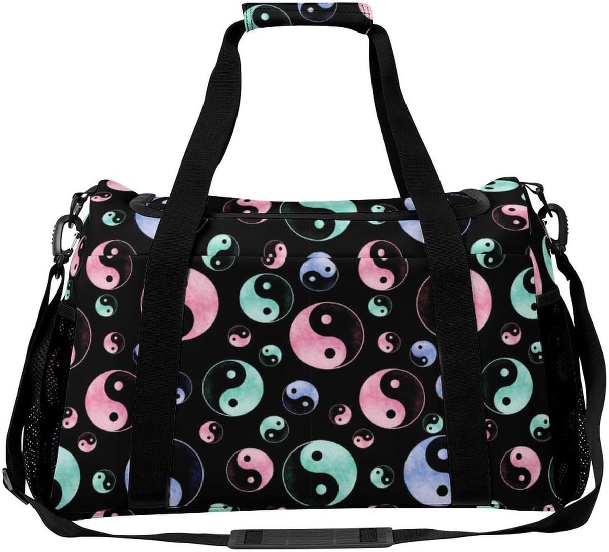 Women Lightweight Travel Duffel Bag Foldable Weekender Overnight Carry On Tote Bag for Gym Yoga