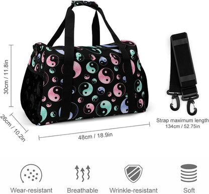 Women Lightweight Travel Duffel Bag Foldable Weekender Overnight Carry On Tote Bag for Gym Yoga