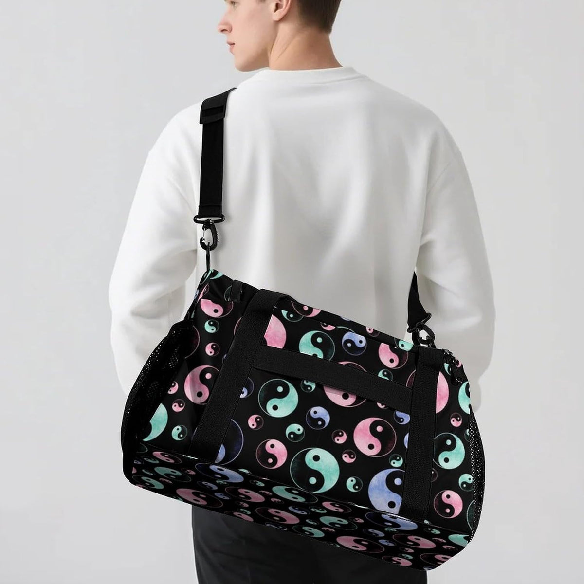 Women Lightweight Travel Duffel Bag Foldable Weekender Overnight Carry On Tote Bag for Gym Yoga