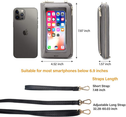 Women Touch Screen Purse Small Crossbody Phone Bag RFID Protection Wristlet Cell Phone Wallet